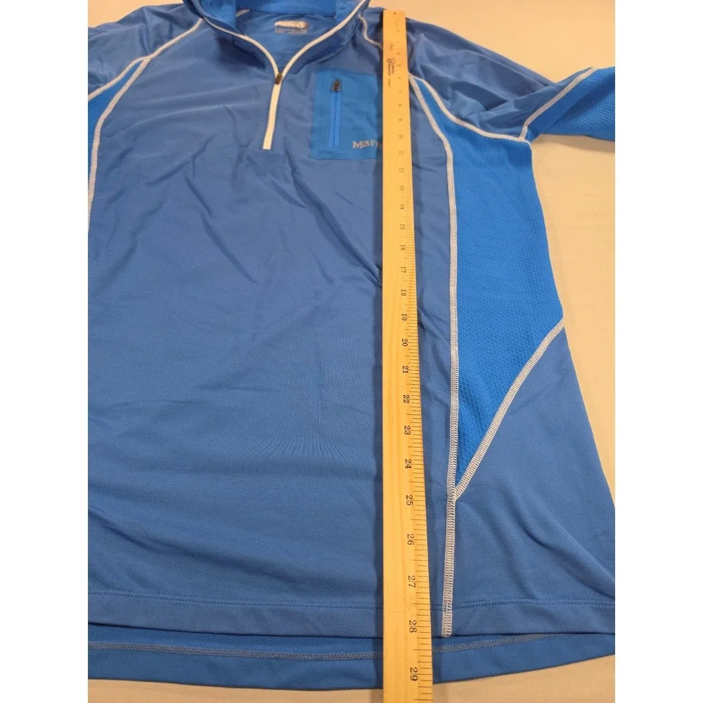 Marmot Mens Blue Quarter Zip Pullover Mesh Panel Athletic Hiking Top Large